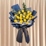 باقة الورد مع أزهار الكلبتوس