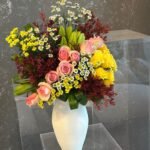 مزهرية ملكة الزهور ودلوعة الورد