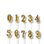 شموع ارقام بلون ذهبي