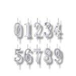 شموع ارقام بلون فضي